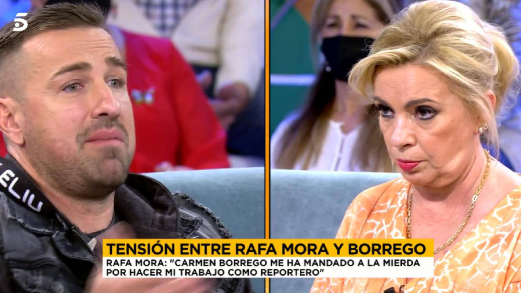 Carmen Borrego y Rafa Mora en 'Sálvame'.