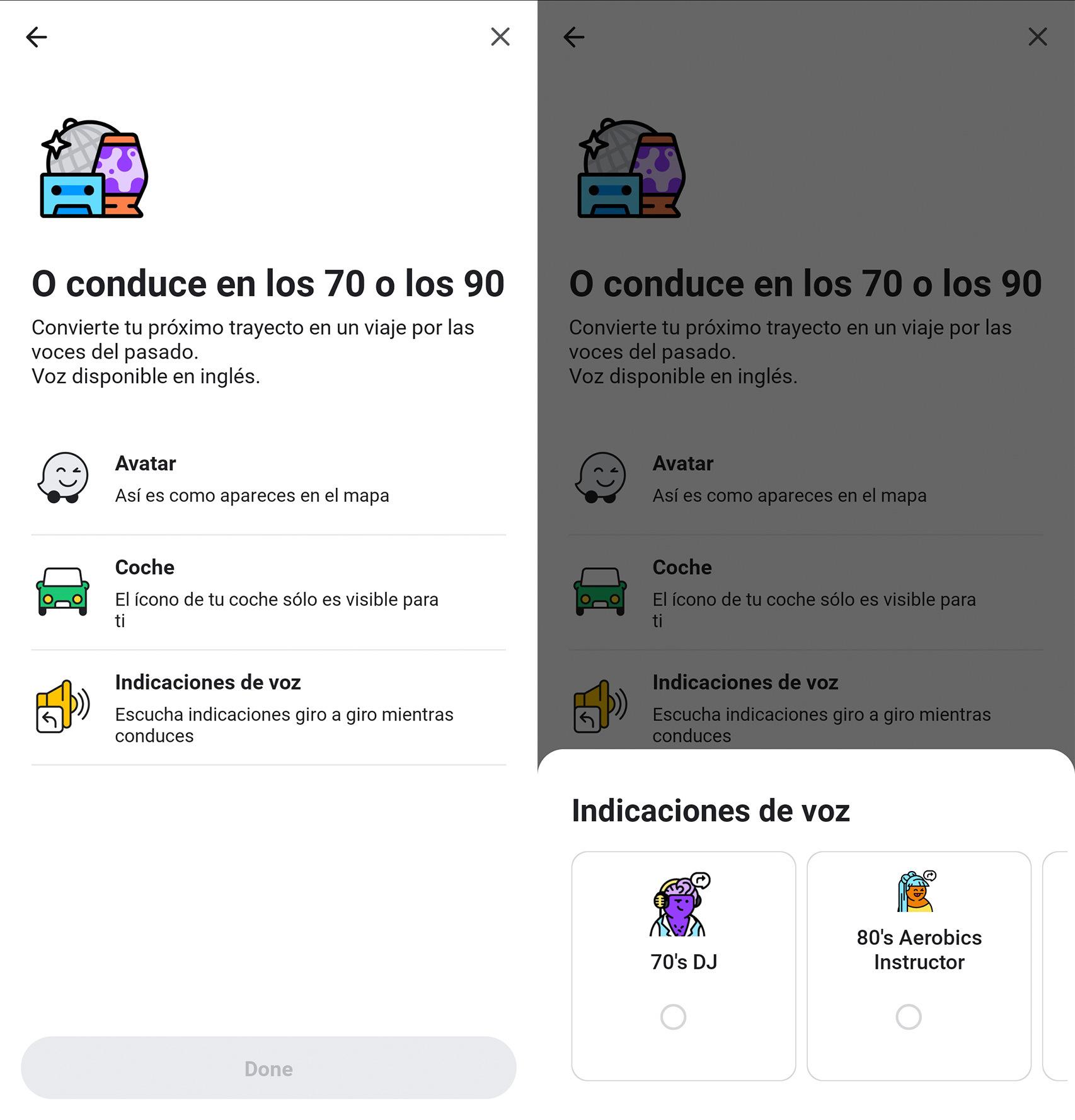 Modo los 80 de Waze