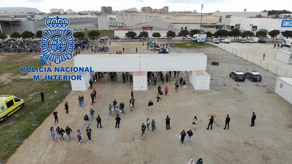 Imagen aérea de la entrada al recinto.