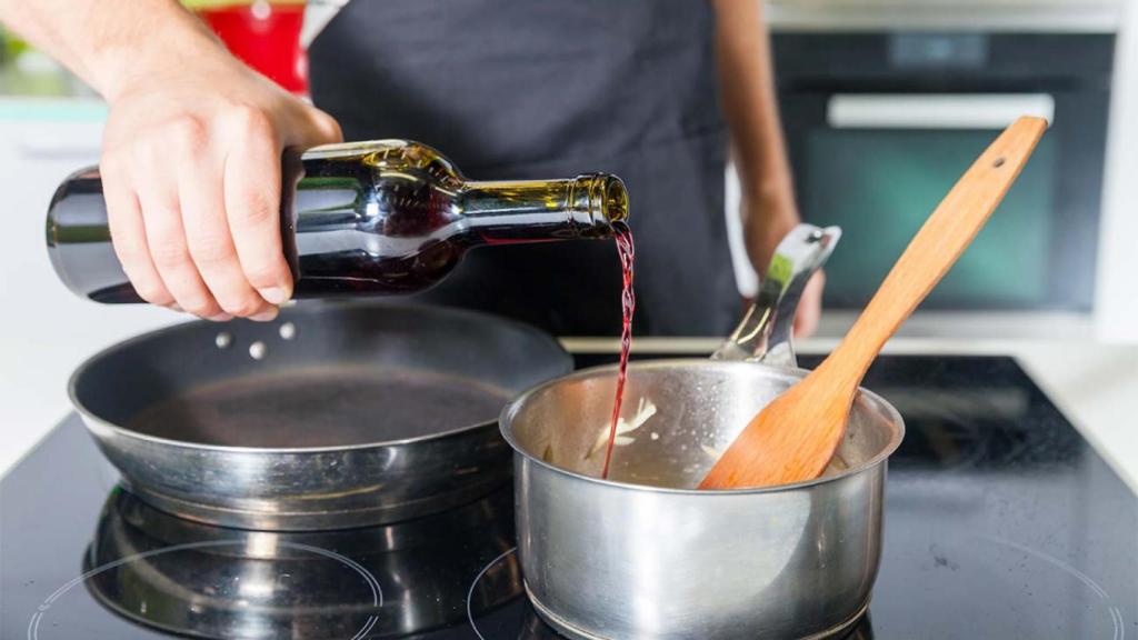 Cocinar con vino tinto