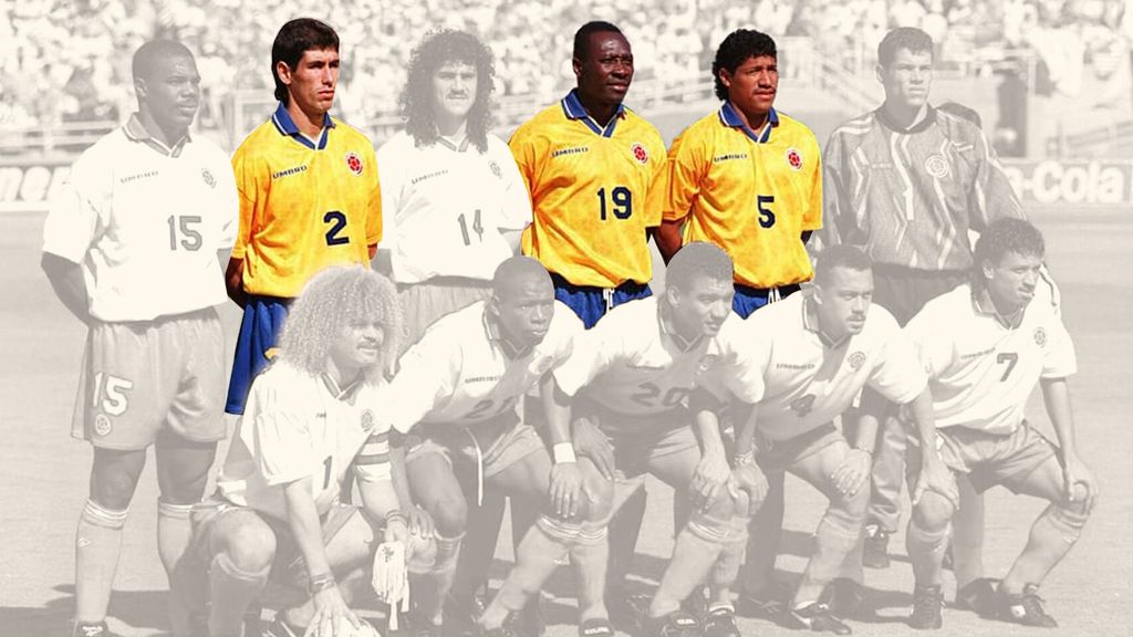 Andrés Escobar, Freddy Rincón y Herman Gaviria en la selección de fútbol de Colombia en 1994