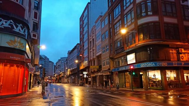 La calle San Andrés de A Coruña, un día por la mañana temprano.
