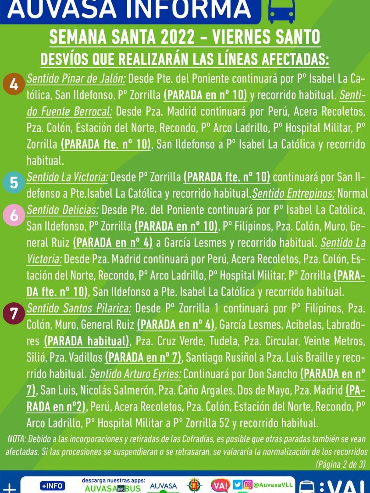 Líneas Auvasa
