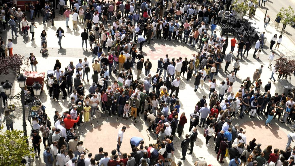 Corros en la Plaza de España, vistos desde el balcón del Ayuntamiento.