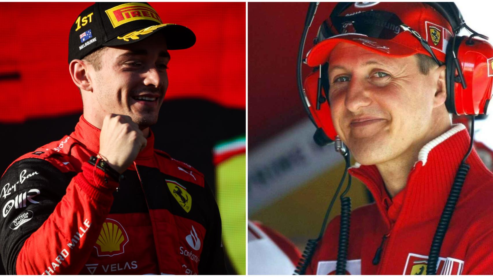 Charles Leclerc y Michael Schumacher