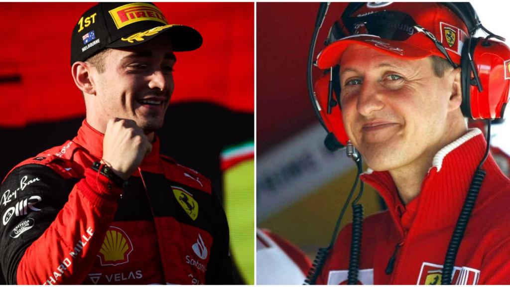 Charles Leclerc y Michael Schumacher
