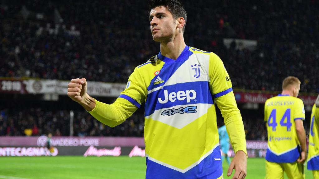 Álvaro Morata, en un partido de la Juventus de Turín de la temporada 2021/2022