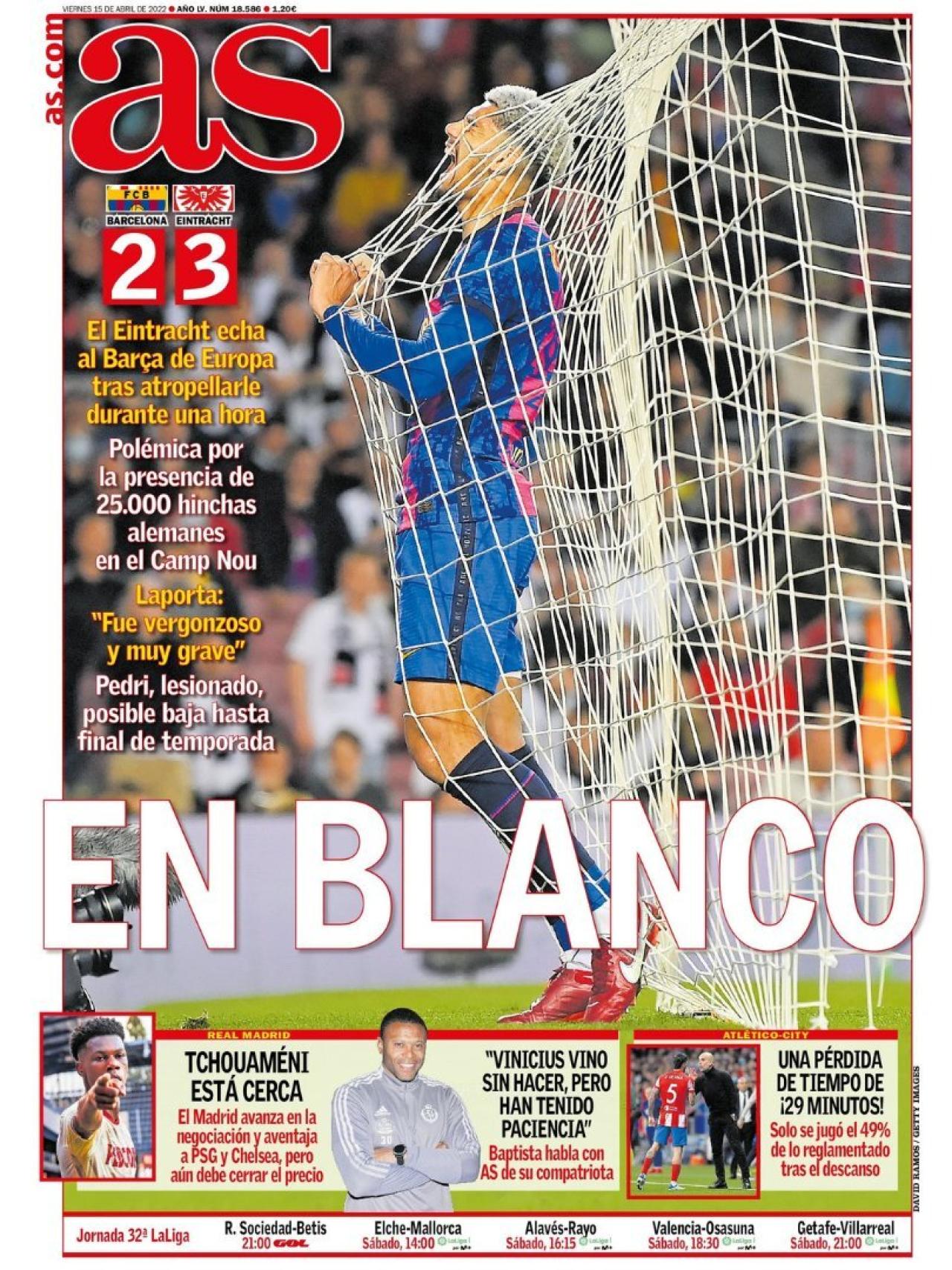 La portada del diario AS (15/04/2022)