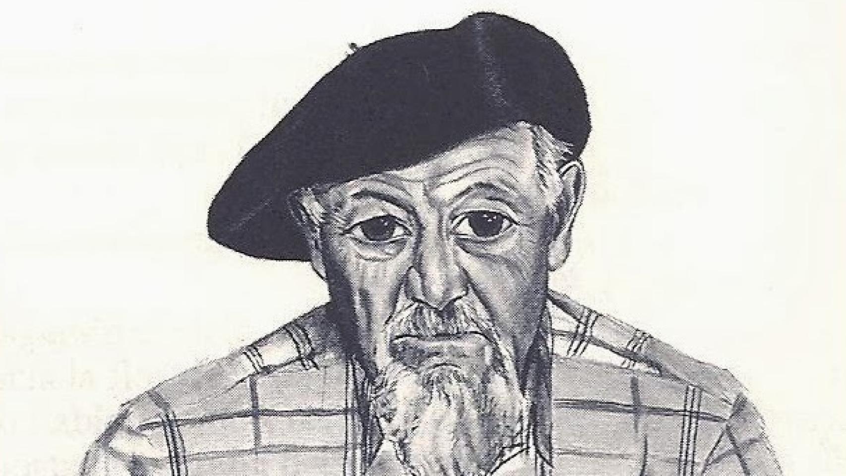 Retrato del poeta Waldo Santos obra de la artista zamorana Ana Franco