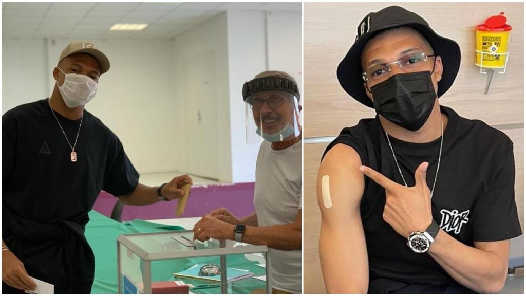 Kylian Mbappé, votando y vacunándose