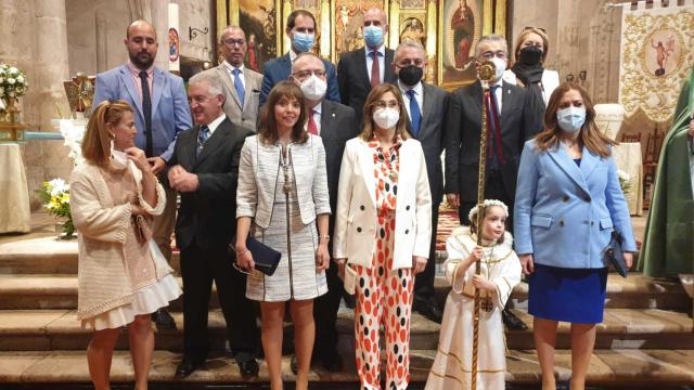 Virginia Barcones durante la celebración de la Bajada del Ángel en Aranda de Duero.