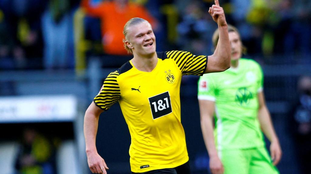 Erling Haaland, en un partido del Borussia Dortmund de la temporada 2021/2022