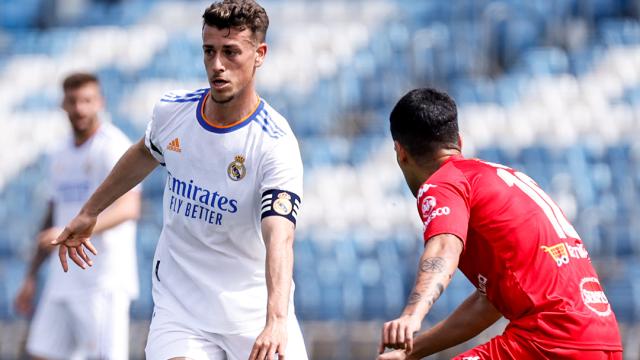 Antonio Blanco, en el Real Madrid Castilla - Alcoyano de la temporada 2021/2022
