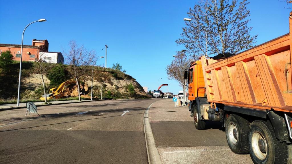 Obras en la calle Burgos de Zamora