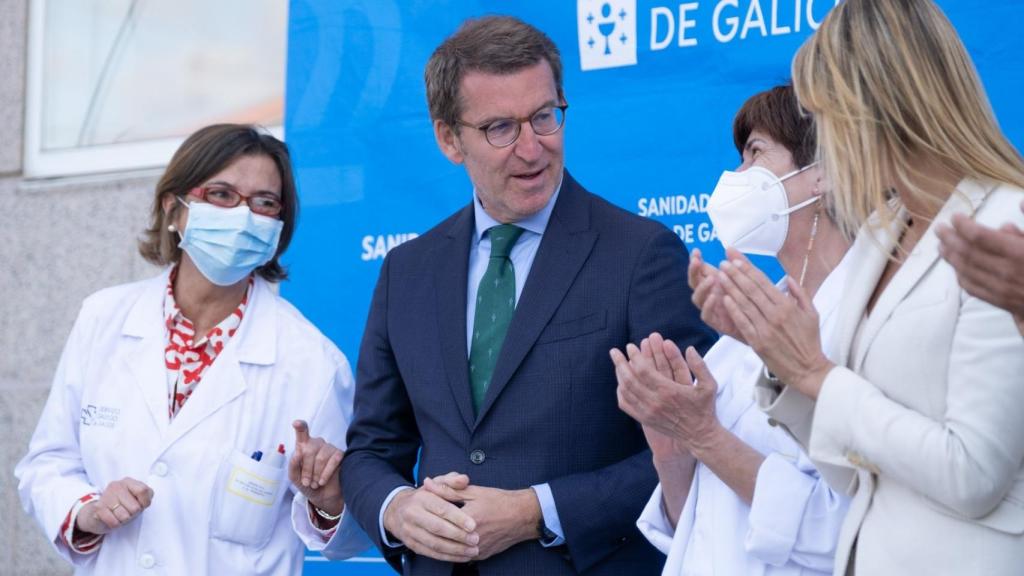 Feijóo en el centro de salud de O Porriño