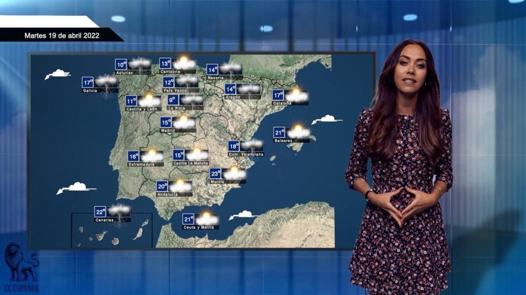El tiempo para el martes 19 de abril.
