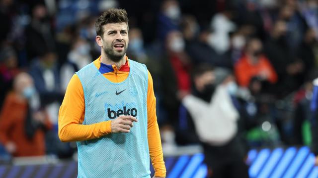 Gerard Piqué, durante un calentamiento.