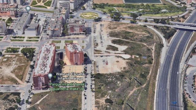 Vista de la parcela de Málaga donde se proyecta una gran zona verde.