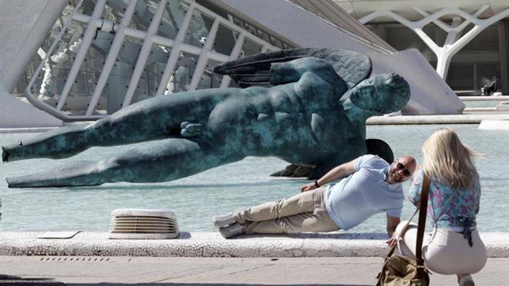 Unos turistas, en Valencia.