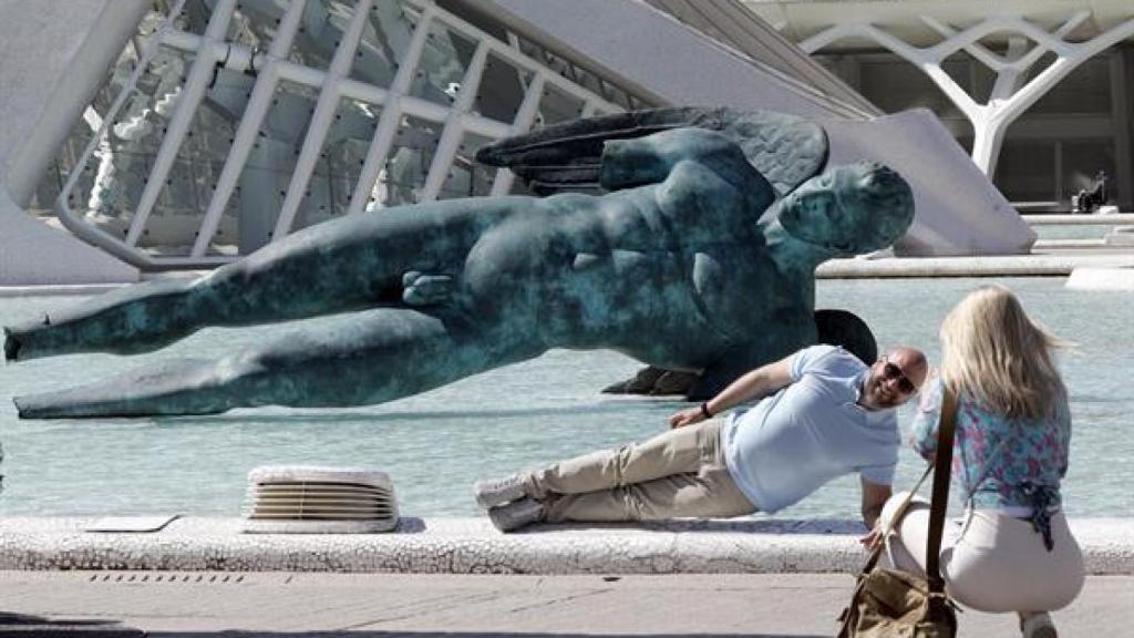 Unos turistas, en Valencia.