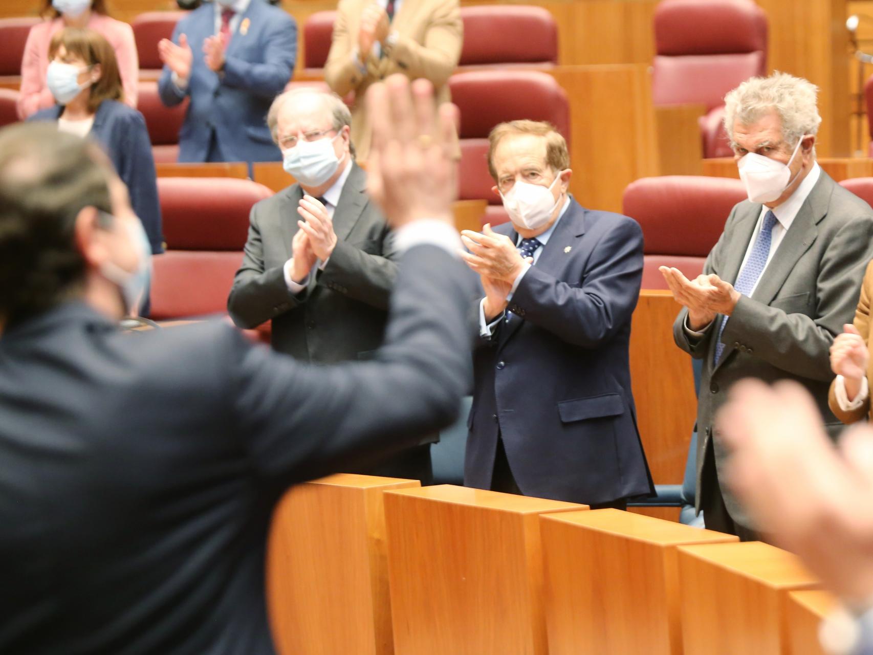 Juan Vicente Herrera, Juan José Lucas y Jesús Posadas en la toma de posesión de Mañueco