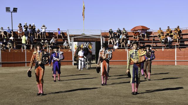 Novillada en Villarino con alumnos de la Escuela de Tauromaquia