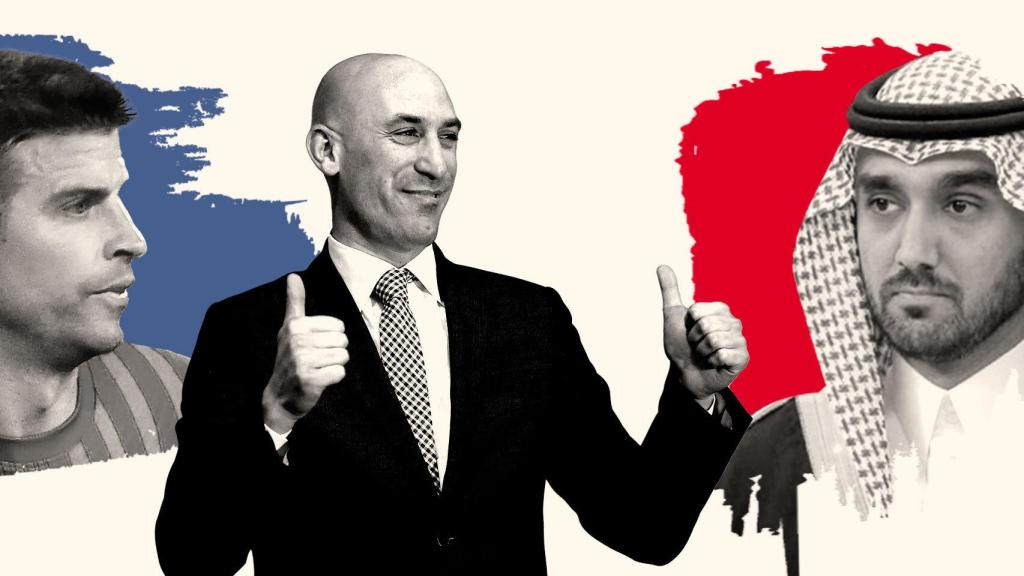 Gerard Piqué, Luis Rubiales y Abdul Aziz bin Turki