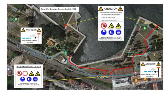 Se mantiene un itinerario alternativo por la parte delantera