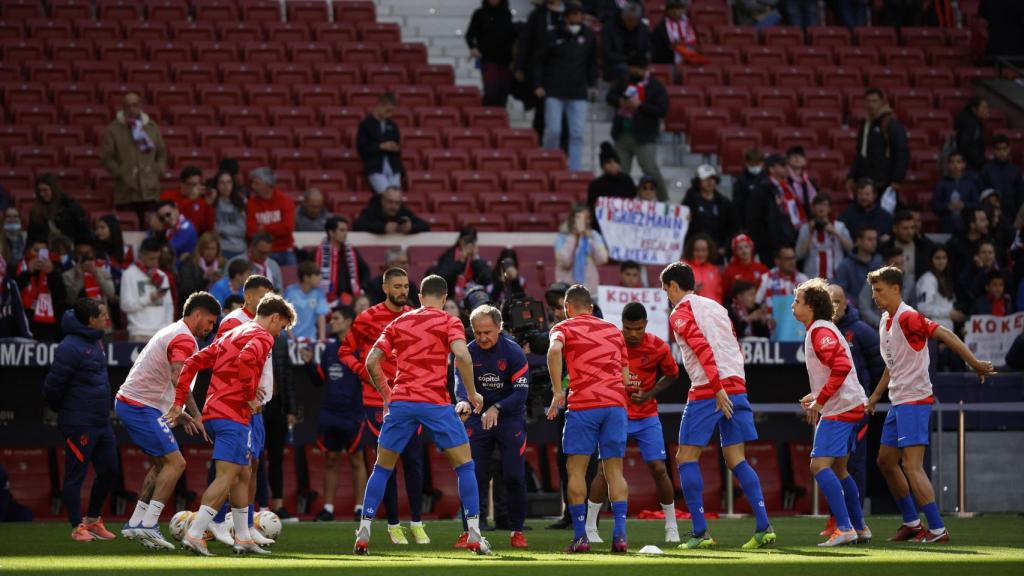 Rondo de los jugadores del Atlético de Madrid