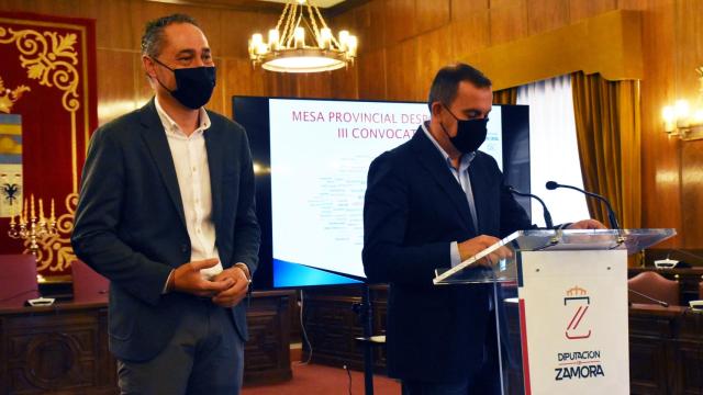 El presidente de la Diputación, Francisco Requejo y el diputado de Desarrollo Económico, Emilio Fernández