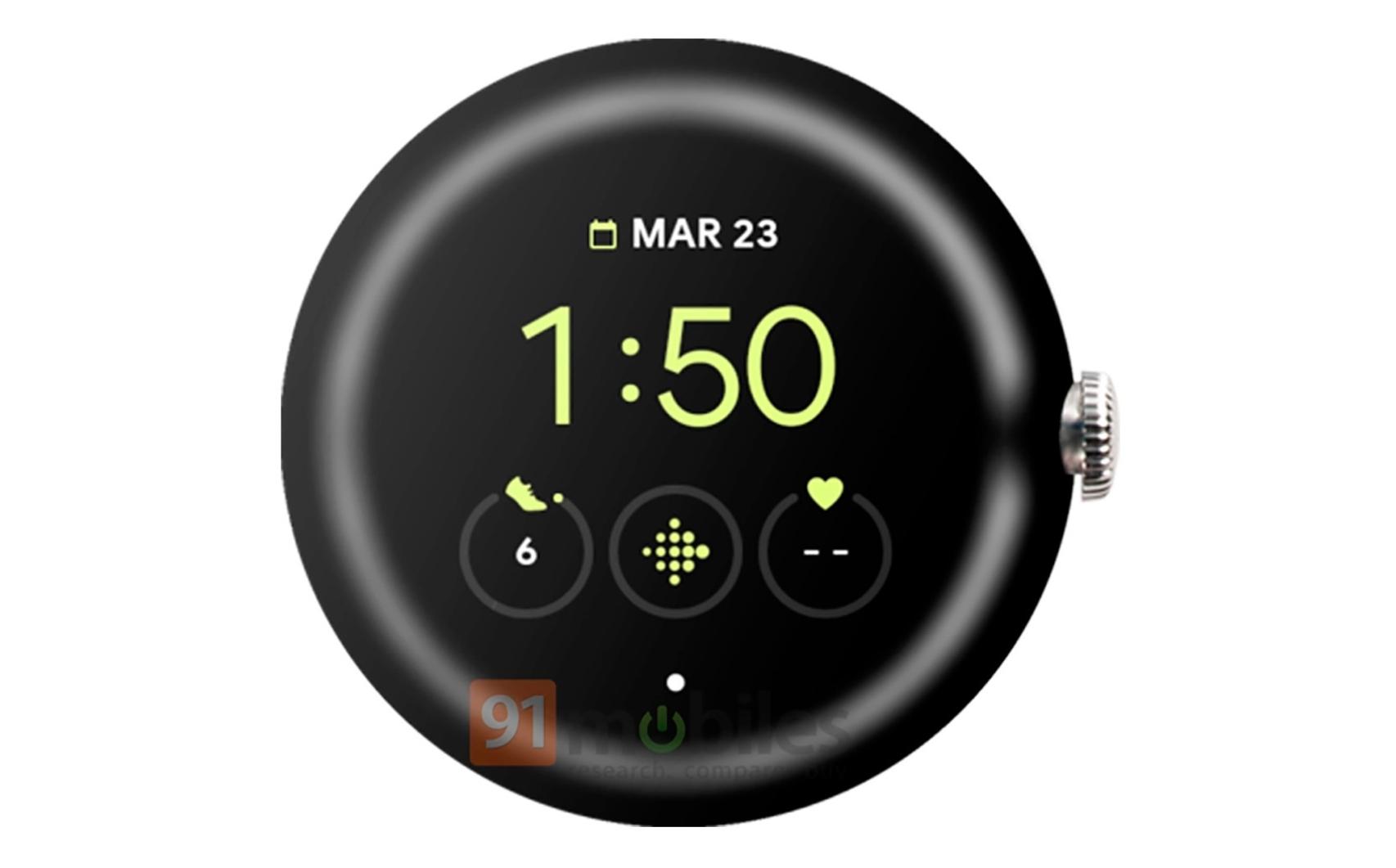 Frontal del Pixel Watch con el logo de Fitbit