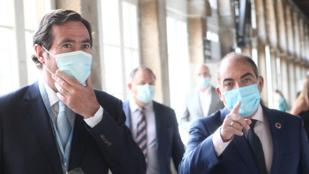 Antonio Garamendi y Lorenzo Amor, presidente y vicepresidente de  la CEOE. En su caso, Amor también es presidente de ATA.