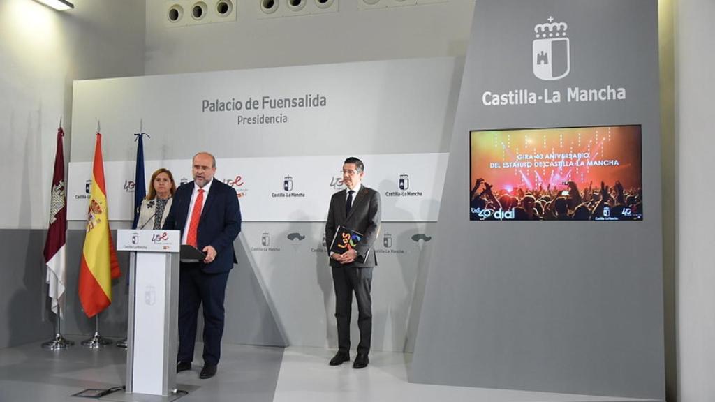 José Luis Martínez Guijarro, vicepresidente de Castilla-La Mancha, durante el acto de presentación.
