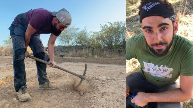 Héctor Martín durante sus excavaciones arqueológicas