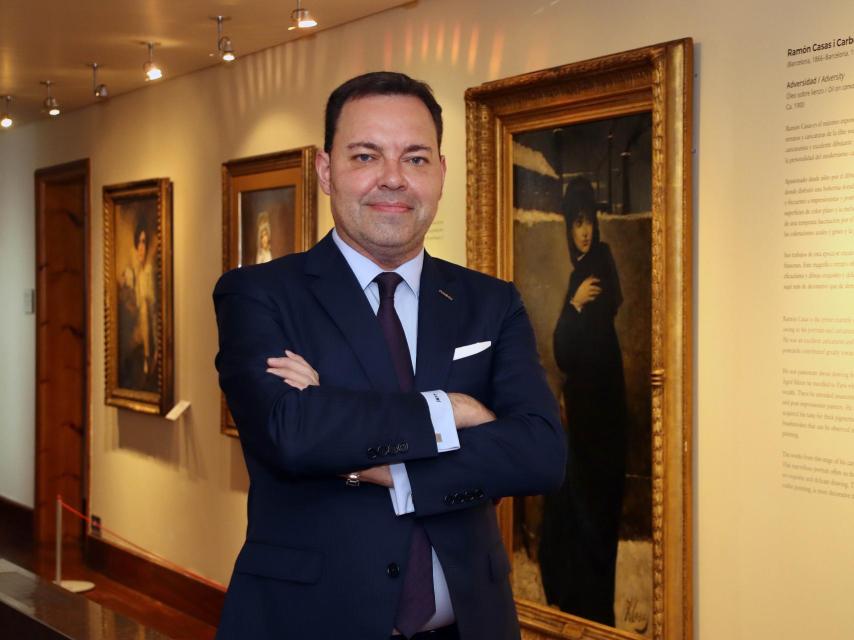Chema Viejo, director general de la Fundación Obra Social Castilla y León, en el Museo Casa Botines de Gaudí