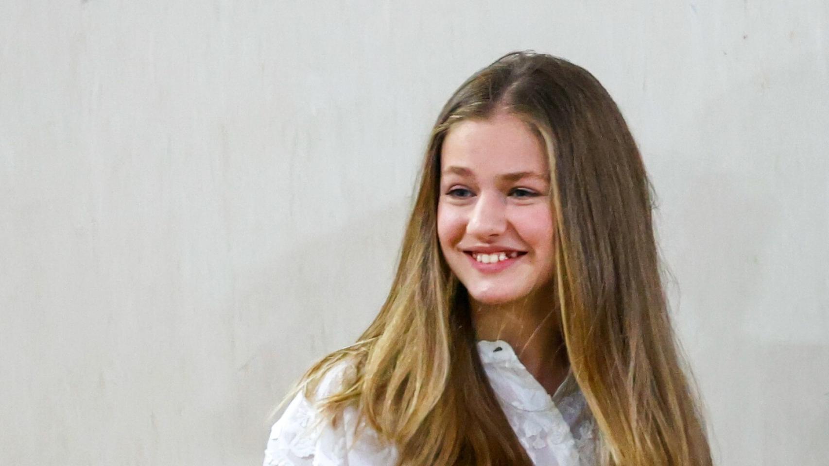 La princesa Leonor, el pasado 20 de abril durante su visita al Instituto Julio Verne de Leganés.