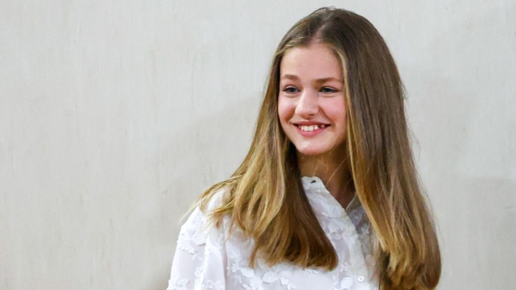 La princesa Leonor, el pasado 20 de abril durante su visita al Instituto Julio Verne de Leganés.