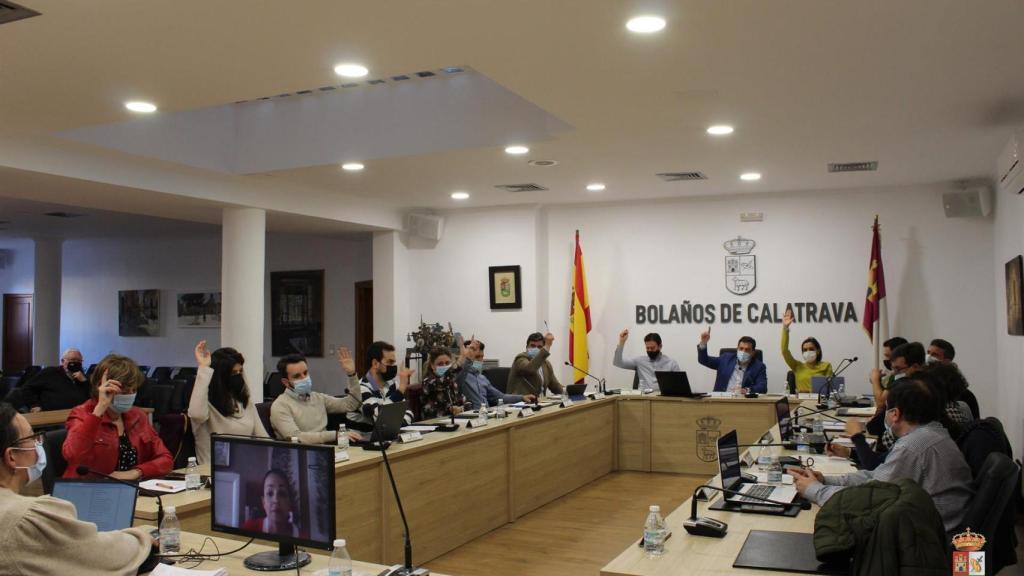 Pleno celebrado este jueves en el Ayuntamiento de Bolaños de Calatrava.