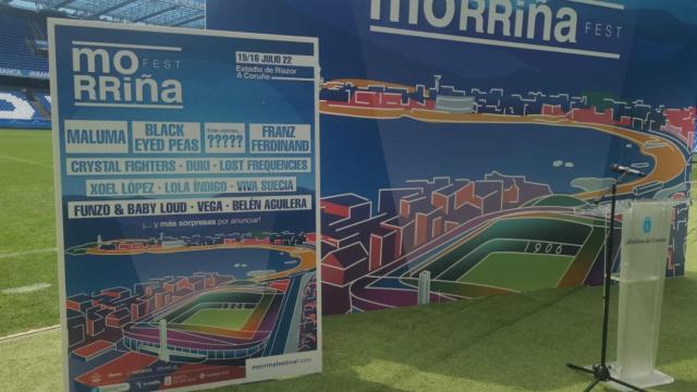 Cartel del Morriña Fest en el estadio de Riazor.