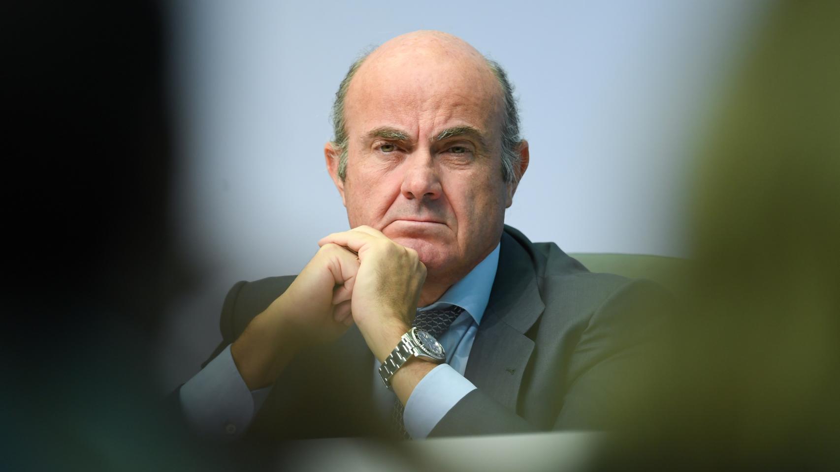 Luis de Guindos, vicepresidente del BCE, en una rueda de prensa.