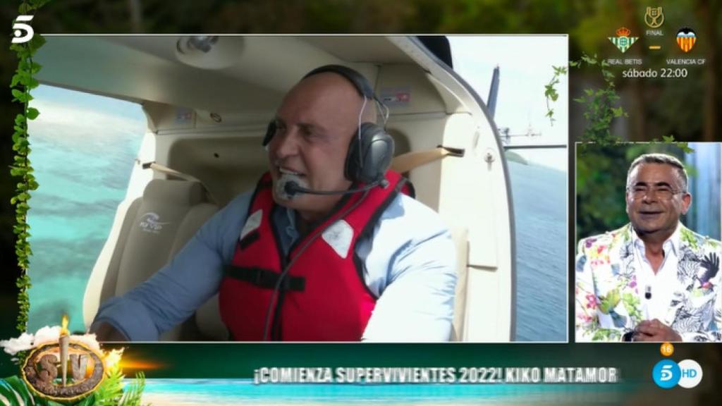 Kiko Matamoros antes de saltar del helicóptero.