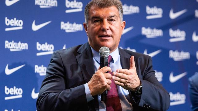 Joan Laporta durante un acto del Barça