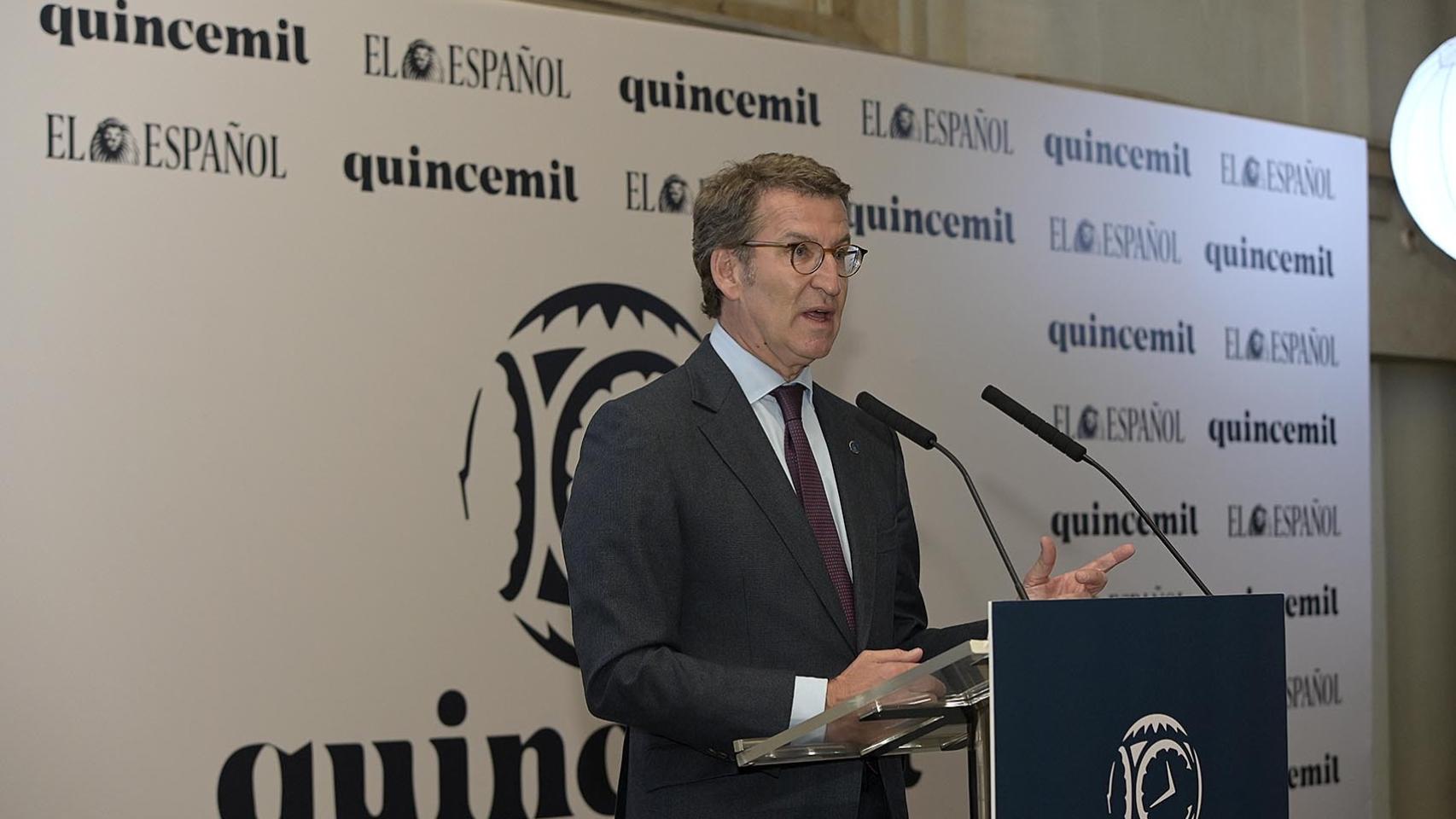 Alberto Núñez-Feijóo, presidente de Galicia y del PP, en el tercer aniversario de Quincemil.