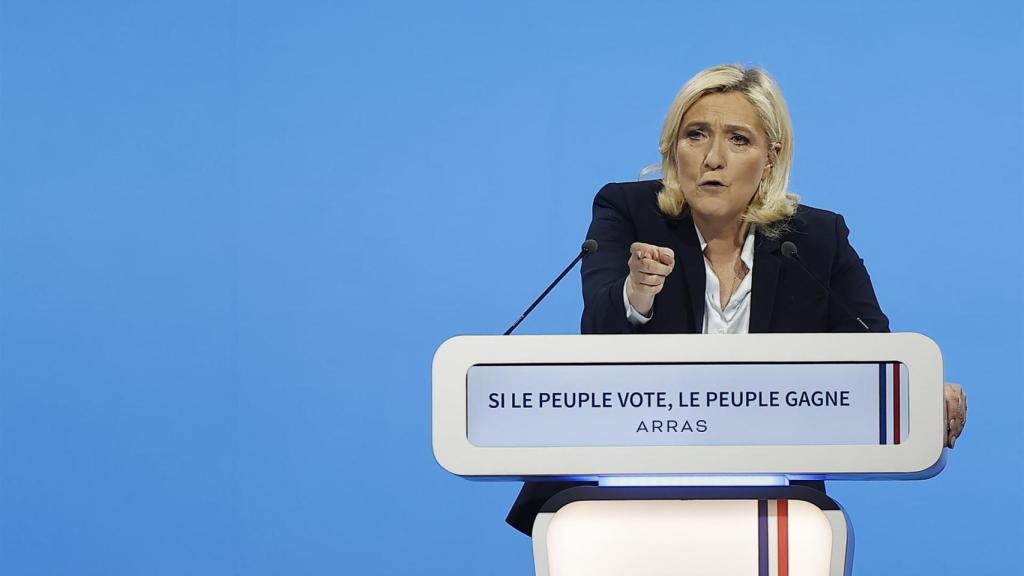 Marine Le Pen, durante un acto de campaña.