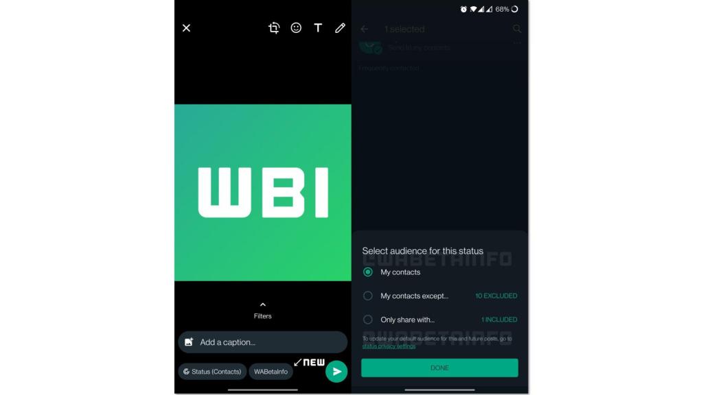 Captura de funciones beta de WhatsApp