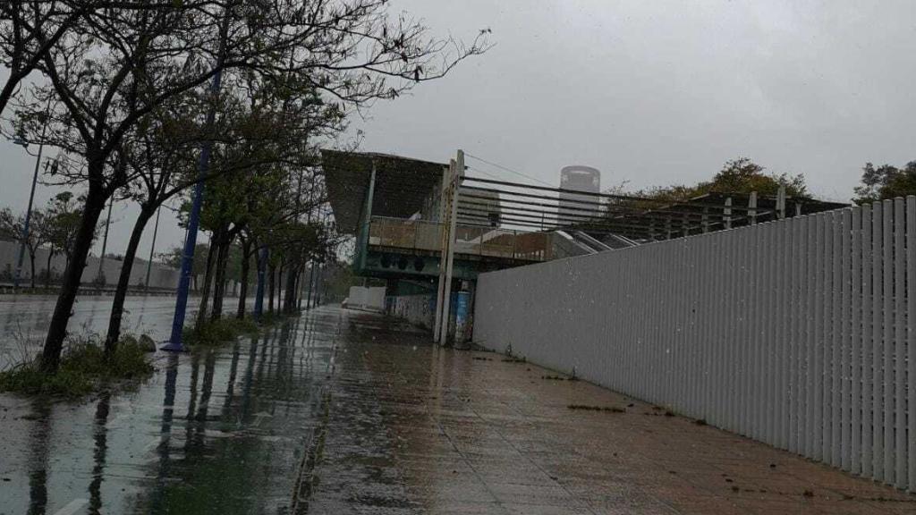 Vista la Cartuja de Sevilla en una lluviosa mañana.