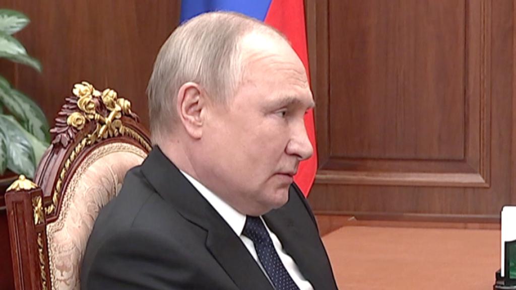 Vladimir Putin, en la última reunión televisada.
