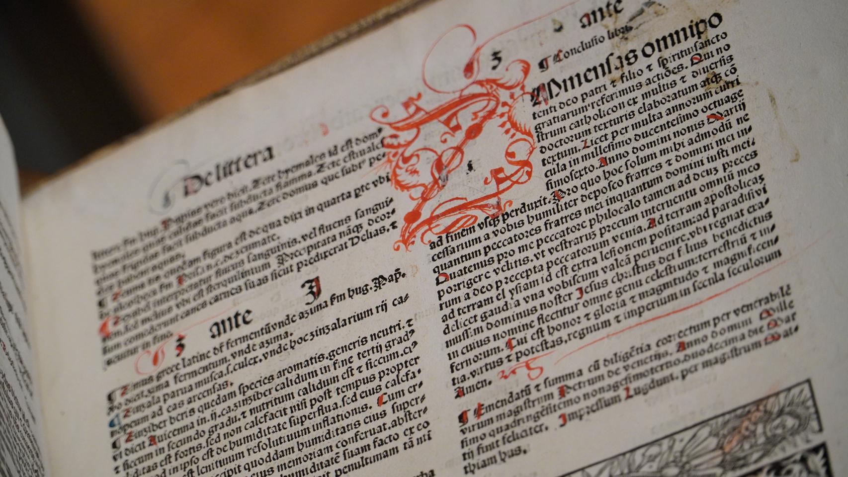 Uno de los incunables hallados entre los fondos de la Biblioteca de Castilla-La Mancha.
