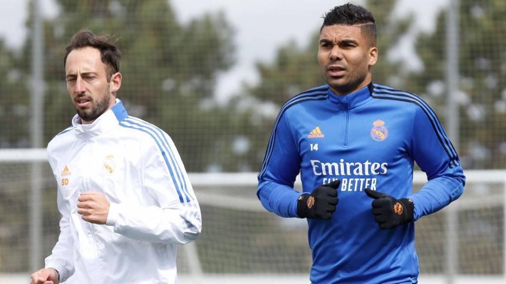 Casemiro, entrenando en Valdebebas