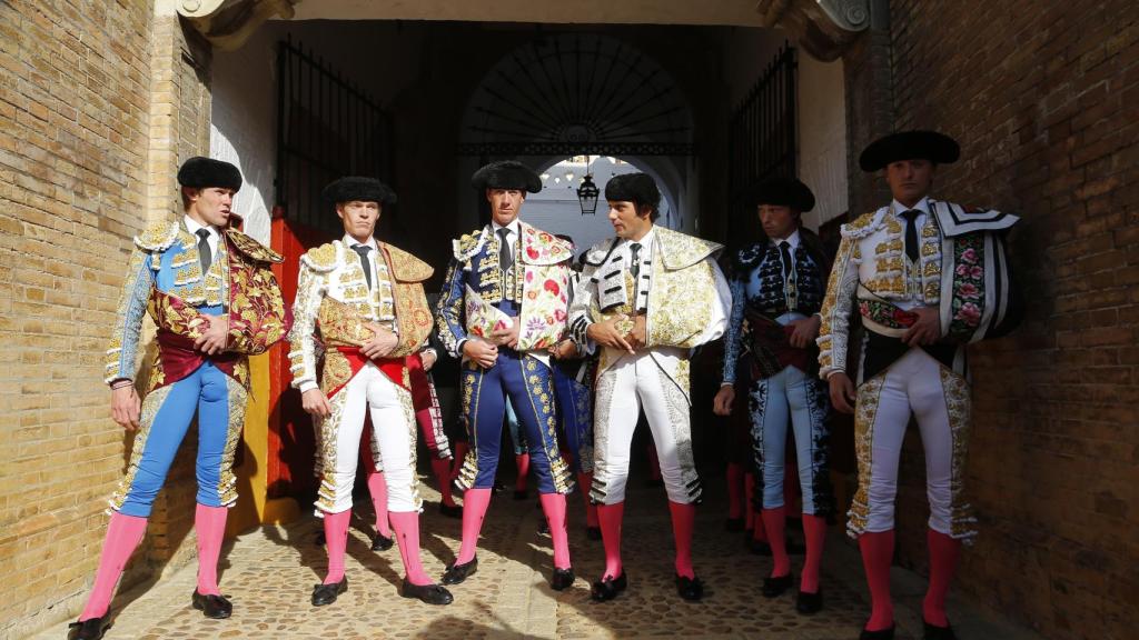 Los seis toreros que han toreado esta tarde en la Maestranza.